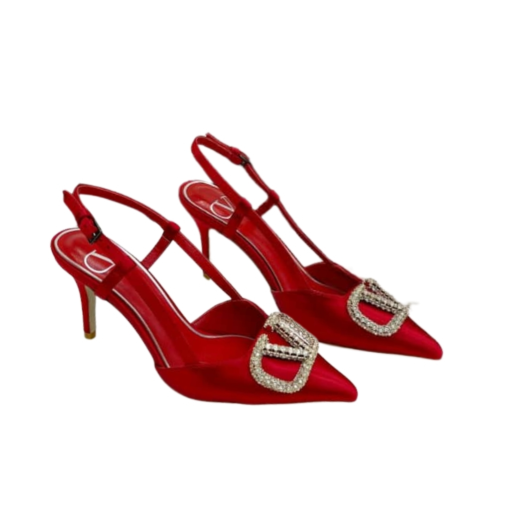 LUXS-VL1294-6.jpg Valentino Garavani Vlogo Signature Patent Slingback Pump Red - Image 1