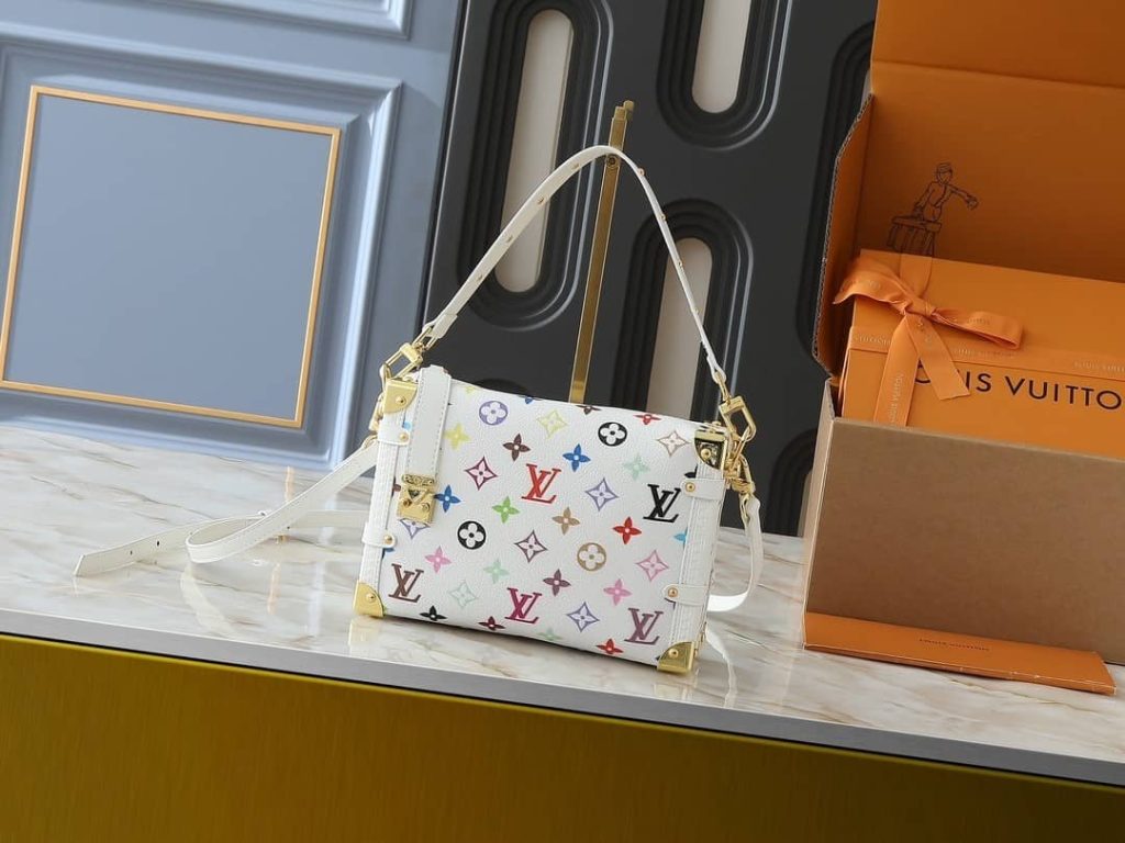 Louis Vuitton X Takashi Murakami Side Trunk MM Bag Multicolore Blanc 23cm M14046 - Image 5