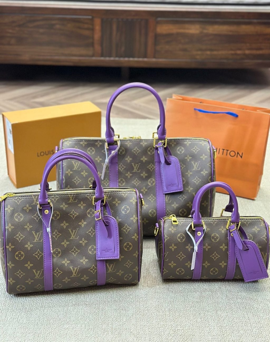 Louis Vuitton Keepall Bandoulière Violet Fonce 40Cm M46775 - Image 3