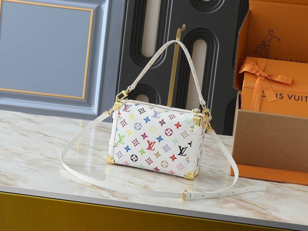 Louis Vuitton X Takashi Murakami Side Trunk MM Bag Multicolore Blanc 23cm M14046 - Image 3