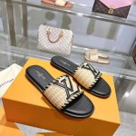 Louis Vuitton Lock It Flat Raffia Mules Black - Image 8