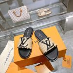 Louis Vuitton Lock It Flat Raffia Mules Black - Image 9