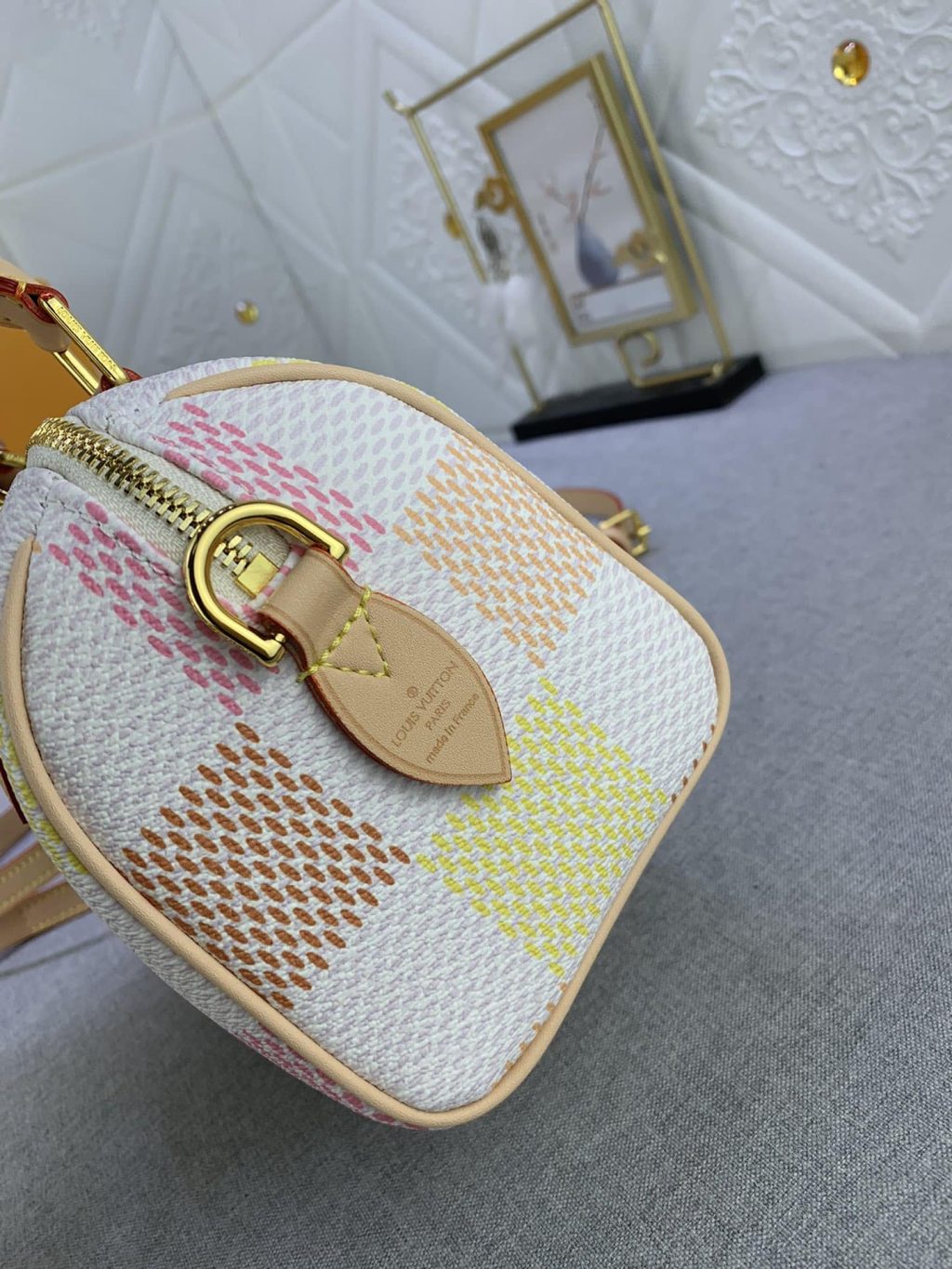 Louis Vuitton Speedy Bandoulière Damier Canvas Peach 20Cm - Image 7