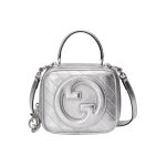 Gucci Blondie Small Top Handle Bag Metallic Silver 17Cm 744434 Aacbo 8106