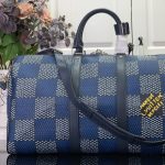 Louis Vuitton Keepall Bandoulière 50 Damier Heritage Blue 50cm N40861 - Image 4