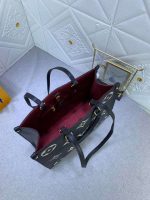 Louis Vuitton Onthego MM Monogram Black Beige 35Cm M45495 - Image 7