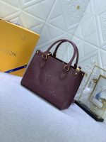 Louis Vuitton Onthego MM Monogram Empreinte Wine Red 25Cm M46601 - Image 4
