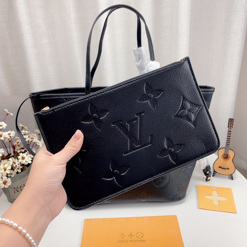Louis Vuitton Neverfull MM Monogram Empreinte Leather Black 31Cm M45685 - Image 5