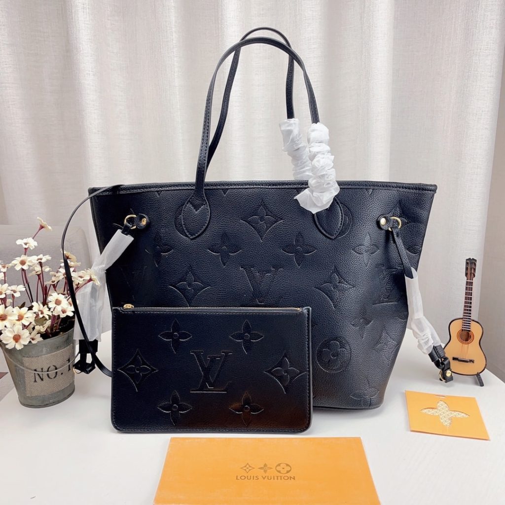 Louis Vuitton Neverfull MM Monogram Empreinte Leather Black 31Cm M45685 - Image 4