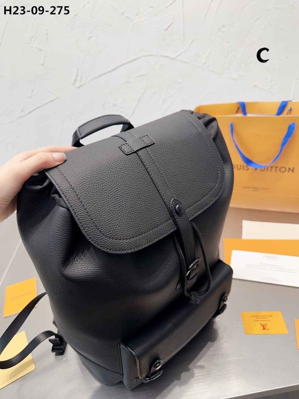 Louis Vuitton Christopher Slim Backpack Rucksack Taurillon Leather Black 40Cm M58644 - Image 3