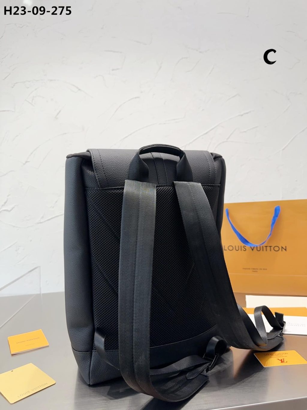 Louis Vuitton Christopher Slim Backpack Rucksack Taurillon Leather Black 40Cm M58644 - Image 9
