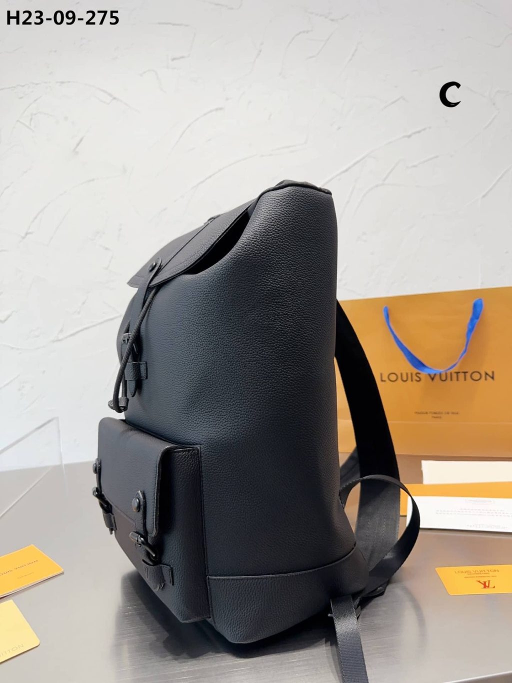 Louis Vuitton Christopher Slim Backpack Rucksack Taurillon Leather Black 40Cm M58644 - Image 10