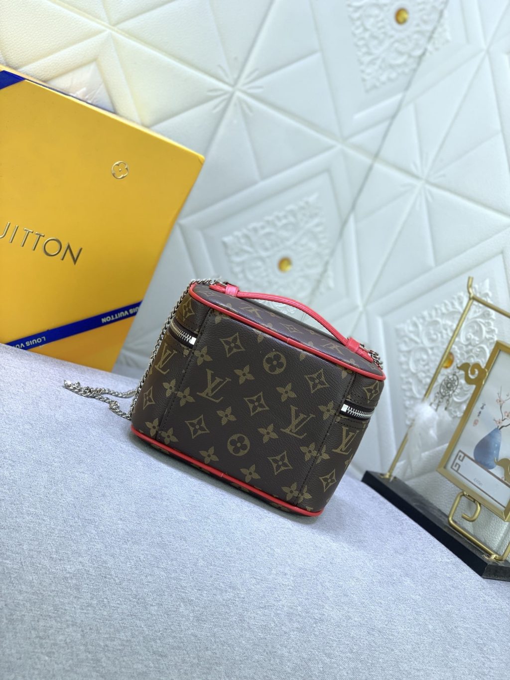 Louis Vuitton Nice Mini Monogram Canvas Red 20Cm M46766 - Image 9