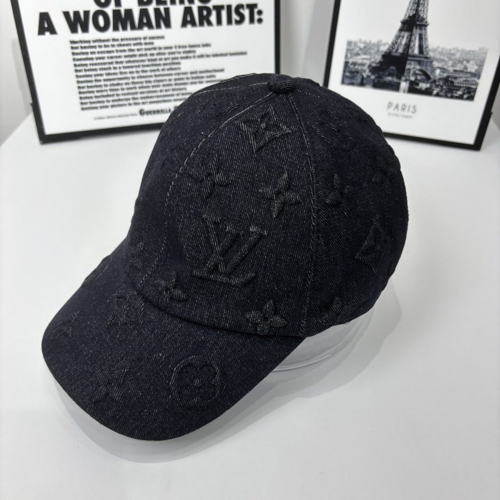 Louis Vuitton Monogram Denim Baseball Cap In Washed Black - Image 3
