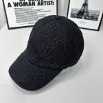 Louis Vuitton Monogram Denim Baseball Cap In Washed Black - Image 3