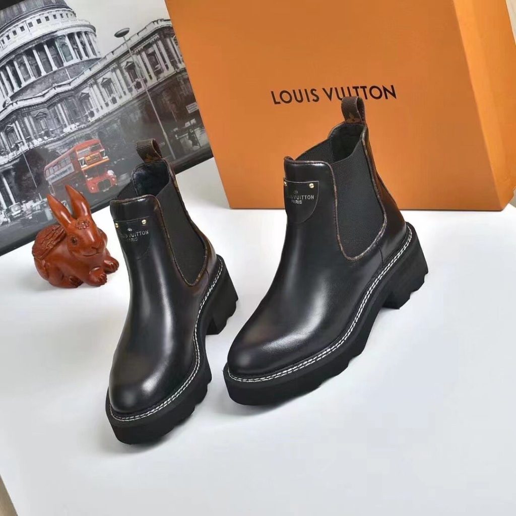 Louis Vuitton Lv Beaubourg Ankle Boots Smooth Leather Black 1A8949 - Image 6