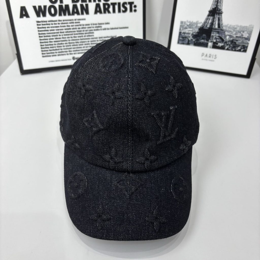 Louis Vuitton Monogram Denim Baseball Cap In Washed Black - Image 5