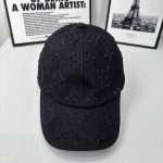 Louis Vuitton Monogram Denim Baseball Cap In Washed Black - Image 5