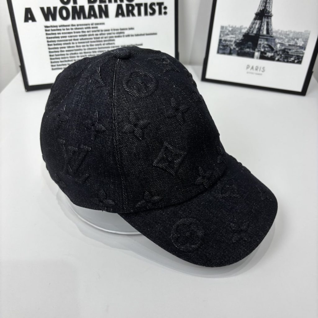 Louis Vuitton Monogram Denim Baseball Cap In Washed Black - Image 4