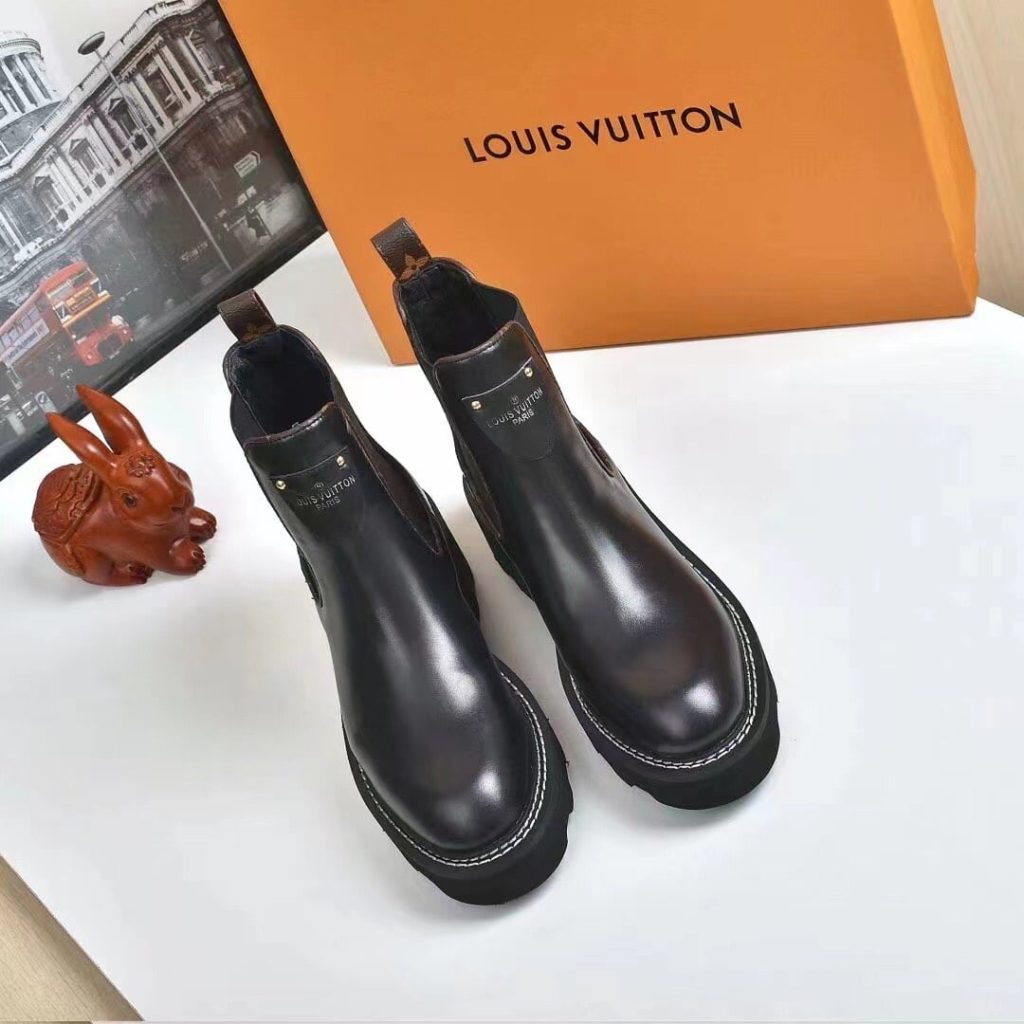 Louis Vuitton Lv Beaubourg Ankle Boots Smooth Leather Black 1A8949 - Image 5