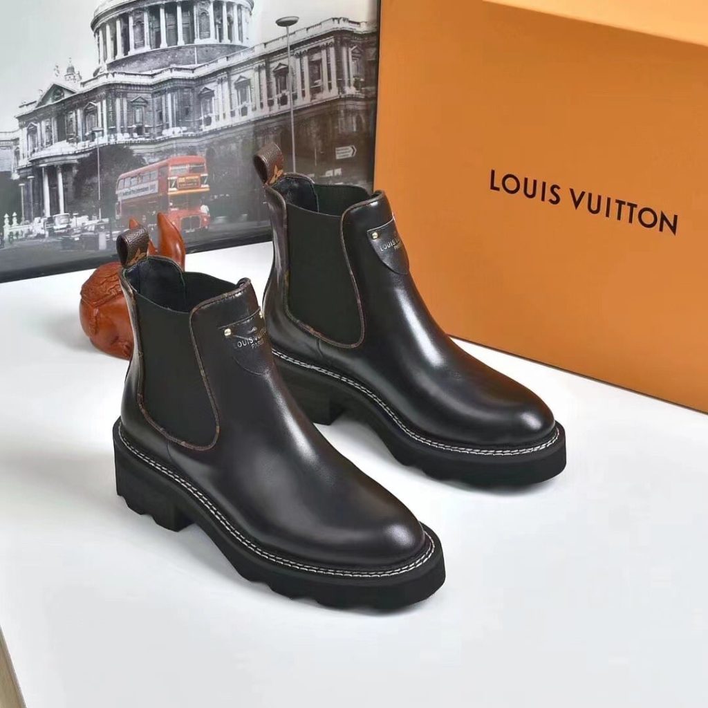 Louis Vuitton Lv Beaubourg Ankle Boots Smooth Leather Black 1A8949 - Image 4
