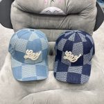 Louis Vuitton Damier Denim 3d Baseball Cap Denim Blue M7534m - Image 6