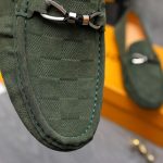 Louis Vuitton Lv Damier Suede Leather Loafers In Dark Green - Image 8
