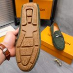 Louis Vuitton Lv Damier Suede Leather Loafers In Dark Green - Image 7