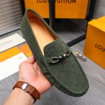 Louis Vuitton Lv Damier Suede Leather Loafers In Dark Green - Image 6