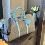 Louis Vuitton Keepall Bandoulière 45 Monogram Eclipse Reverse Coated Canvas Turquoise 45cm M11481 - Image 3
