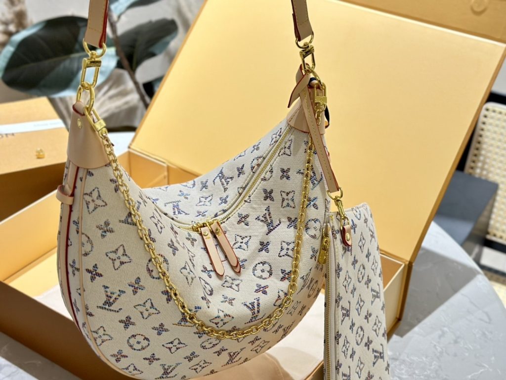 Louis Vuitton Loop Hobo Monogram Bag Multicolor Beige 38Cm - Image 7
