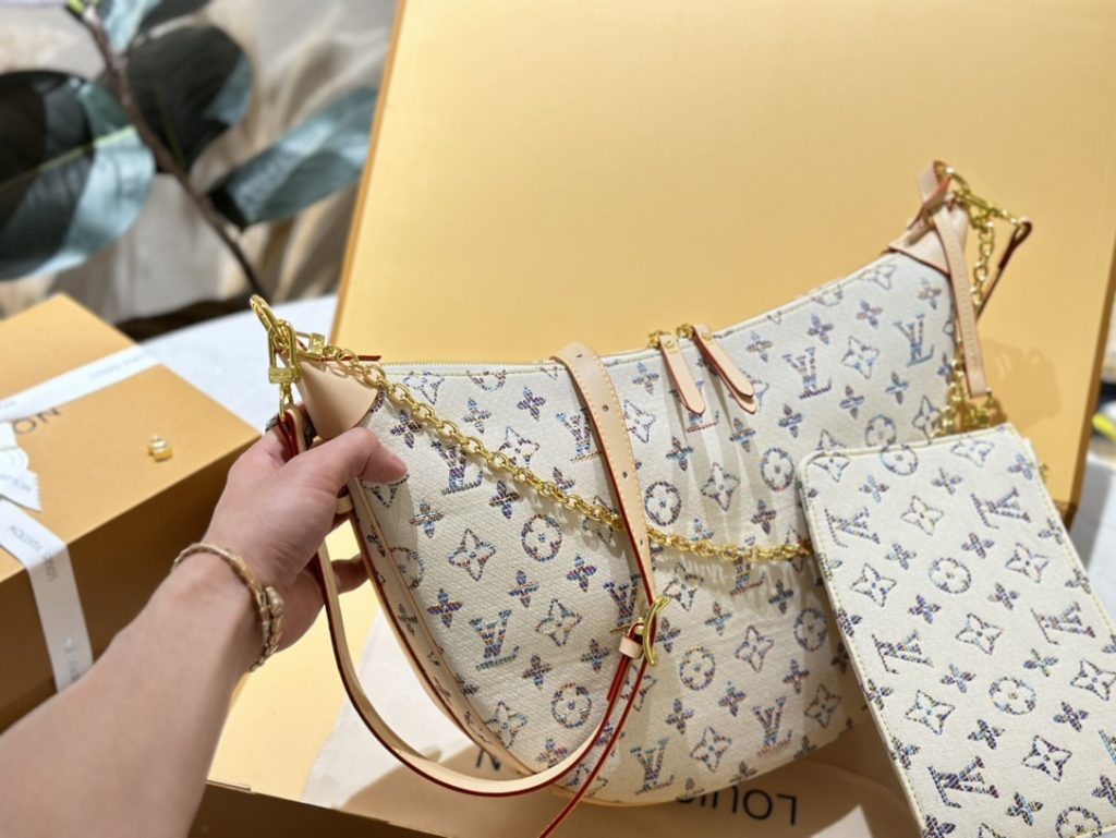 Louis Vuitton Loop Hobo Monogram Bag Multicolor Beige 38Cm - Image 4