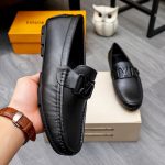 Louis Vuitton Loafer Matte Leather With Lv Logo In Black - Image 6