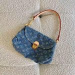 Louis Vuitton Pleaty Handbag Monogram Denim Blue 26Cm M95050 - Image 3