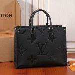 Louis Vuitton Onthego MM Monogram Empreinte Leather Tote Bag Black 35cm M45595 - Image 3