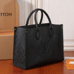 Louis Vuitton Onthego MM Monogram Empreinte Leather Tote Bag Black 35cm M45595 - Image 4