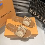 Louis Vuitton Lock It Flat Raffia Mules Brown - Image 6