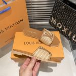 Louis Vuitton Lock It Flat Raffia Mules Brown - Image 7