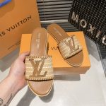 Louis Vuitton Lock It Flat Raffia Mules Brown - Image 10