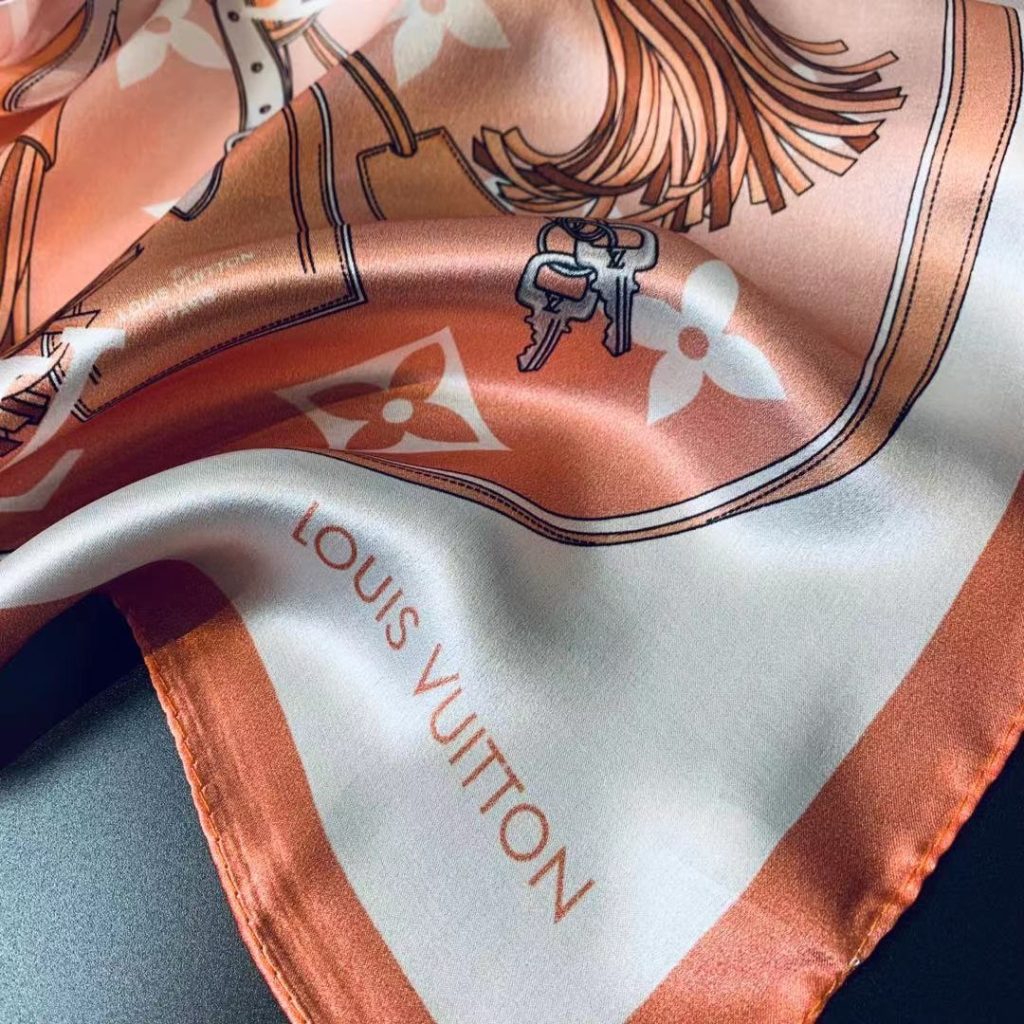Louis Vuitton Straps Square Scarf Orange - Image 4