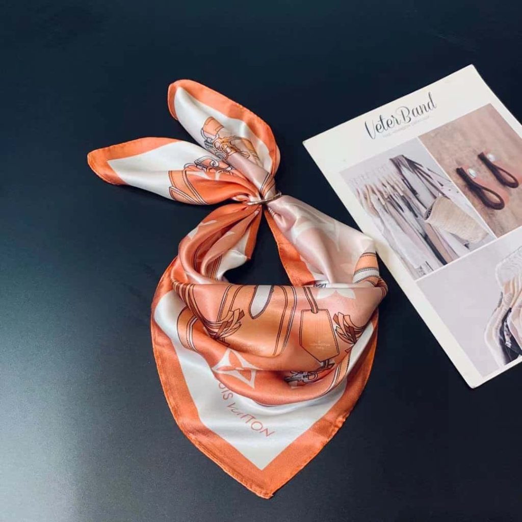 Louis Vuitton Straps Square Scarf Orange - Image 6