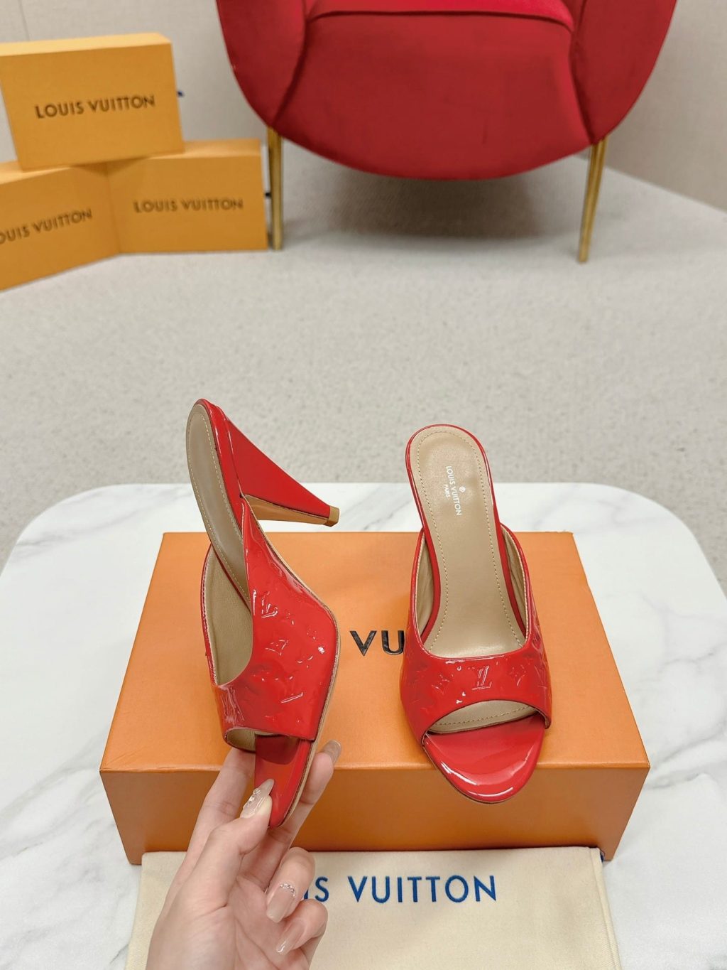 Louis Vuitton Super Mule Sandals Red 1acj4m - Image 8