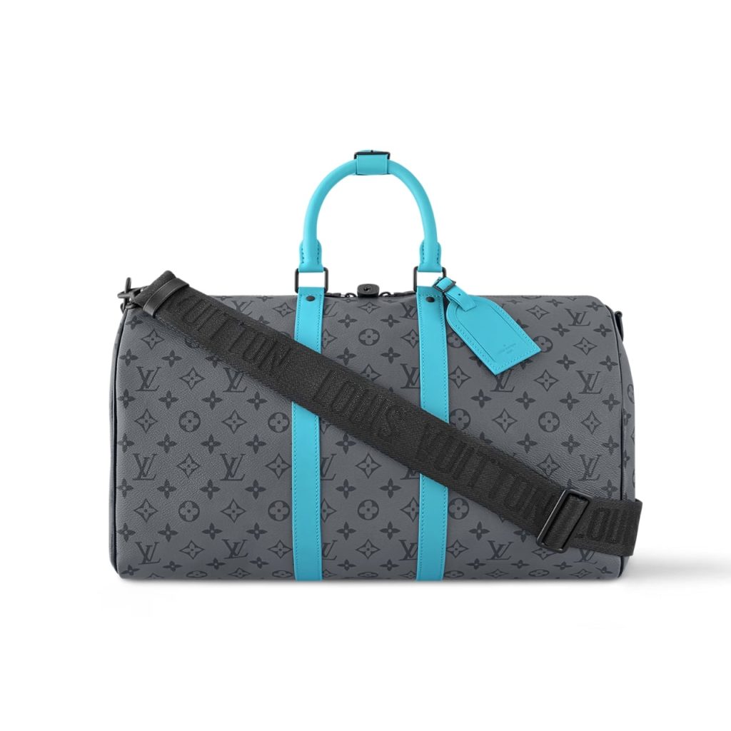 Louis Vuitton Keepall Bandoulière 45 Monogram Eclipse Reverse Coated Canvas Turquoise 45cm M11481 - Image 2