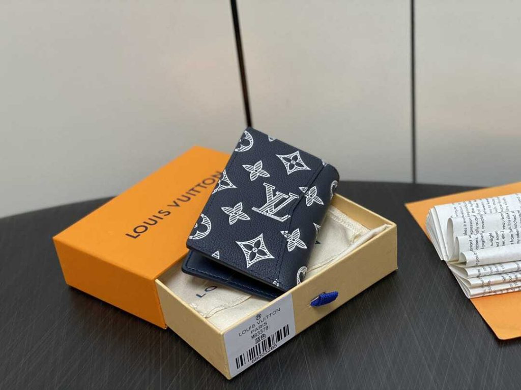 Louis Vuitton Pocket Organizer Monogram Leather Navy Blue 7Cm M83378 - Image 10