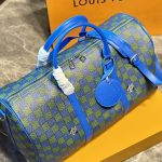 Louis Vuitton Keepall Bandoulière Blue Green 45cm - Image 4