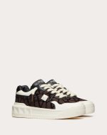 VALENTINO ONE STUD XL LOW-TOP SNEAKER IN NAPPA LEATHER AND TOILE ICONOGRAPHE FABRIC - Image 2