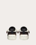 VALENTINO ONE STUD XL LOW-TOP SNEAKER IN NAPPA LEATHER AND TOILE ICONOGRAPHE FABRIC - Image 3