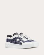 VALENTINO ONE STUD XL LOW-TOP SNEAKER IN DENIM-EFFECT TOILE ICONOGRAPHE JACQUARD FABRIC - Image 2