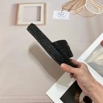 Prada Natural Crochet Platform Slides Black - Image 6