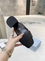 Prada Crossover Nappa Leather Sandals In Dark Brown - Image 5